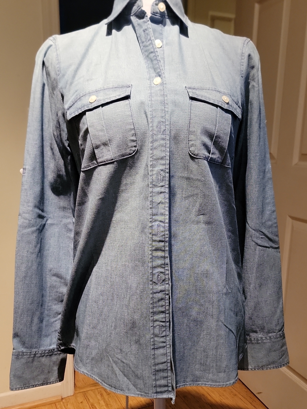 J. Crew Light Blue Denim Button-Up Shirt